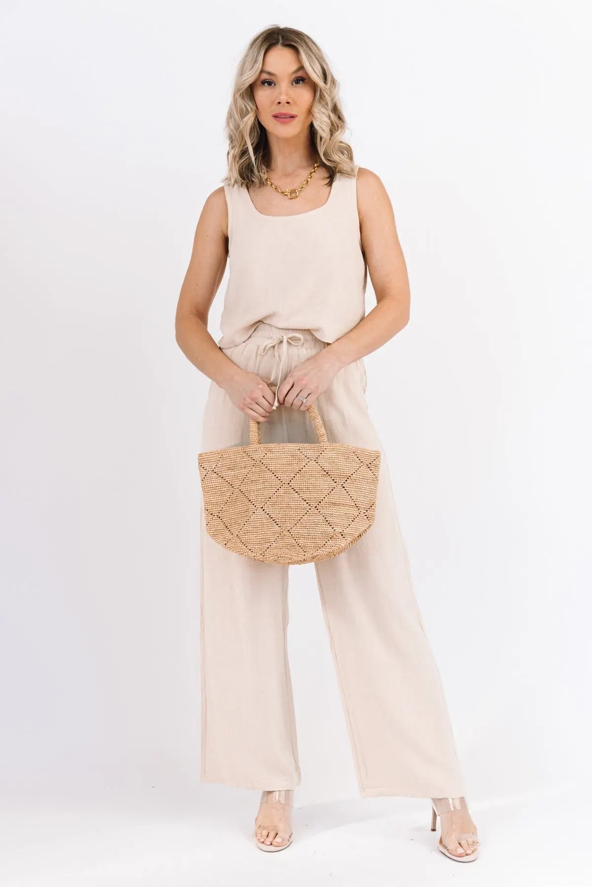 River Natural Linen Tank & Pant Set - FINAL SALE - JO+CO