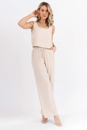 River Natural Linen Tank & Pant Set - FINAL SALE - JO+CO