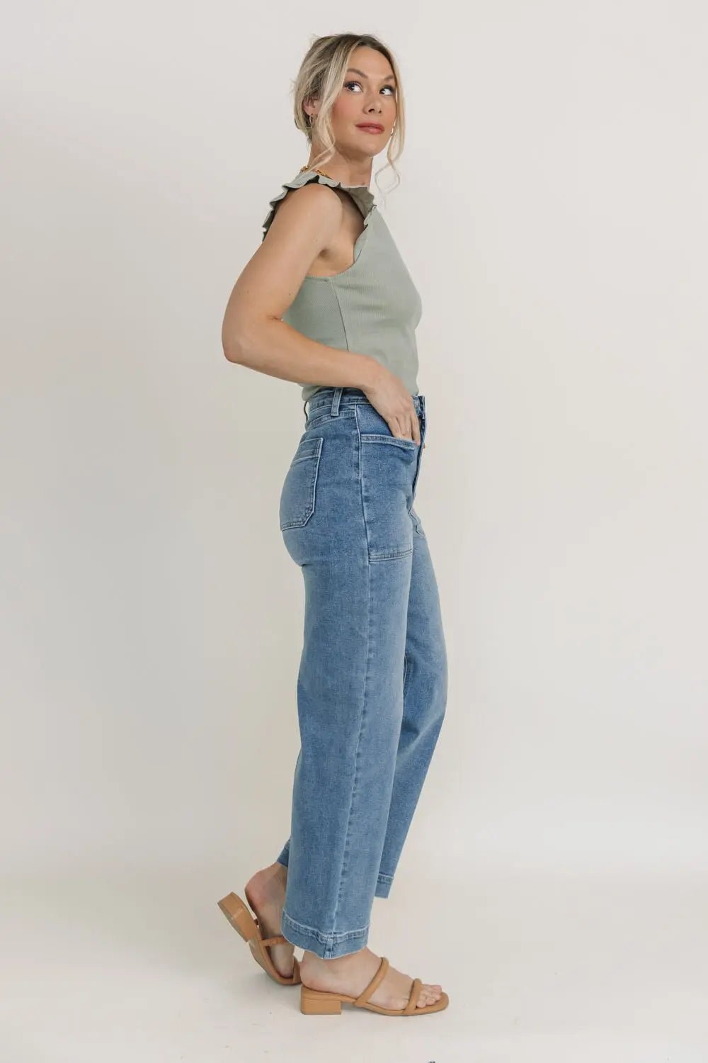 Ruffled In Romance Olive Knit Tank - FINAL SALE - JO+CO