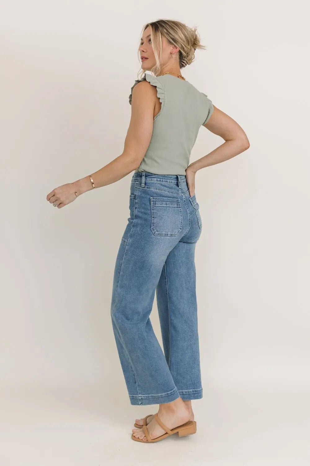Ruffled In Romance Olive Knit Tank - FINAL SALE - JO+CO
