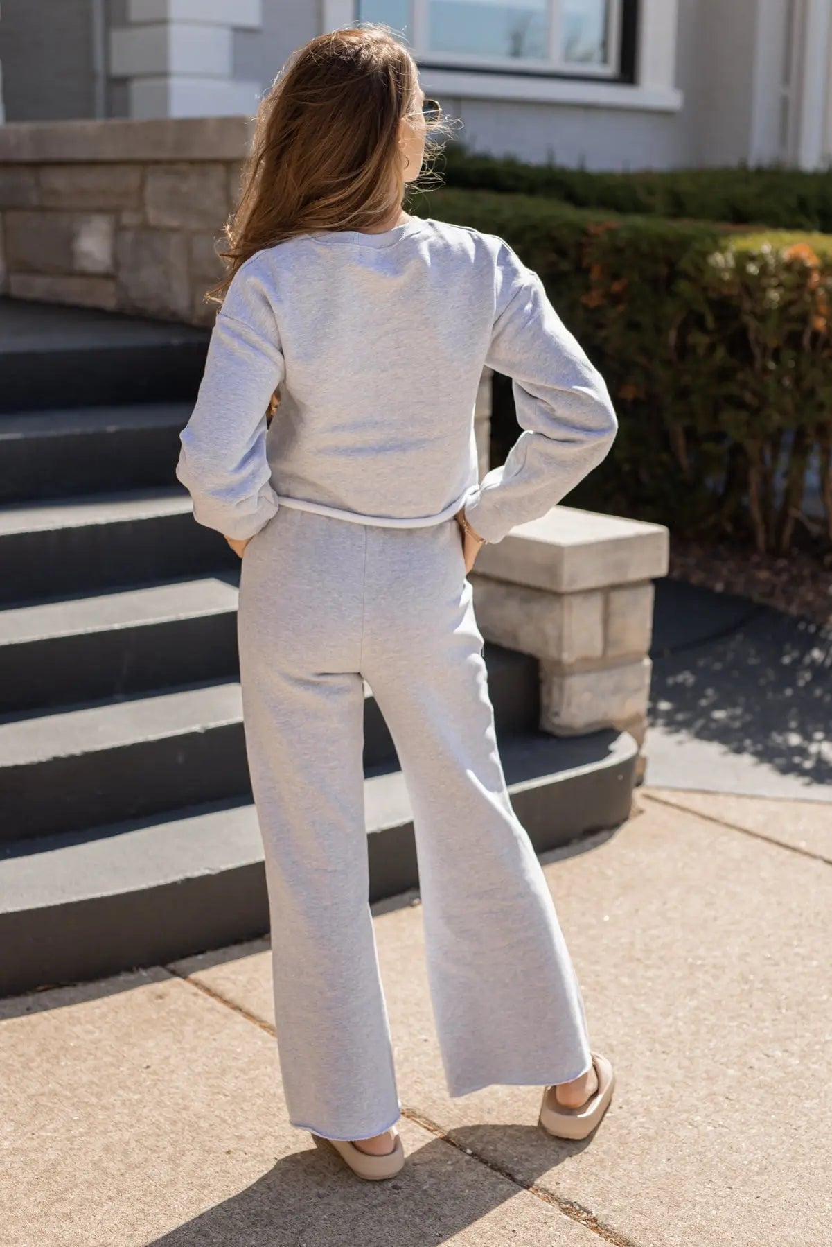 Sophie Grey Cropped Lounge Sweater - FINAL SALE - JO+CO