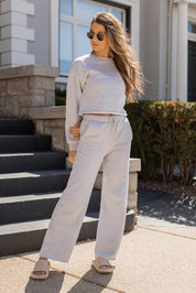 Sophie Grey Cropped Lounge Sweater - FINAL SALE - JO+CO