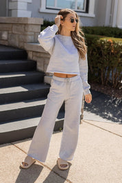 Sophie Grey Cropped Lounge Sweater - FINAL SALE - JO+CO