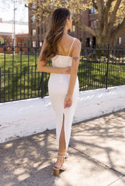 White Hot Textured Cutout Maxi Dress - FINAL SALE - JO+CO