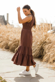 Zara Chocolate Smocked Waist Midi Dress - FINAL SALE - JO+CO
