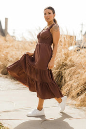 Zara Chocolate Smocked Waist Midi Dress - FINAL SALE - JO+CO
