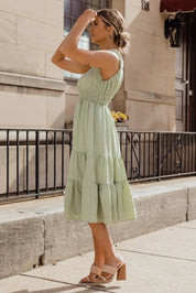 Zara Sage Smocked Waist Midi Dress - JO+CO