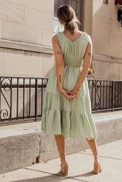 Zara Sage Smocked Waist Midi Dress - JO+CO
